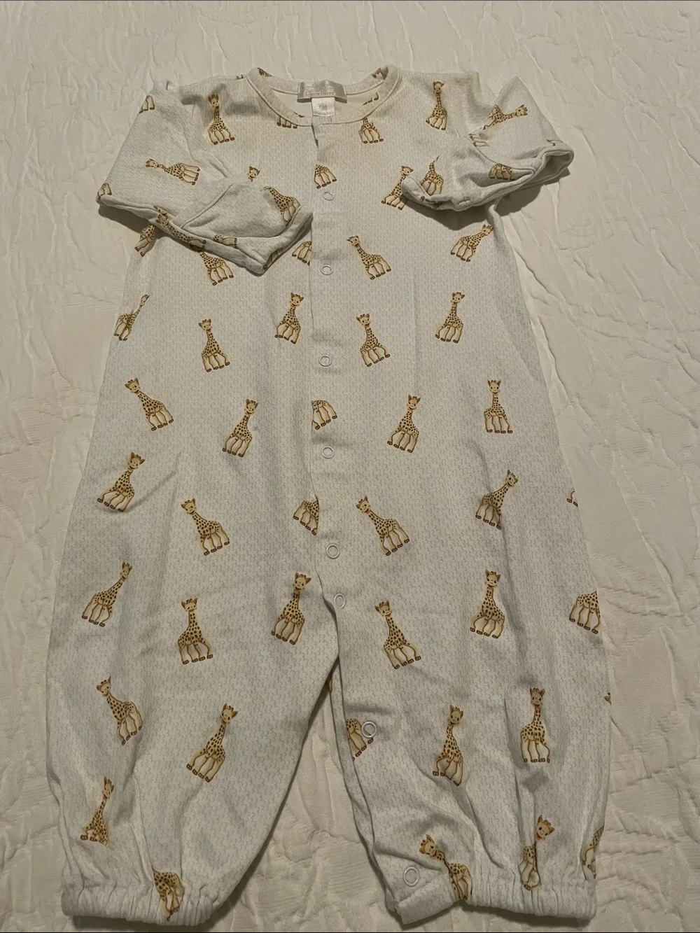 Kissy Kissy Cream One-Piece with Giraffe Print